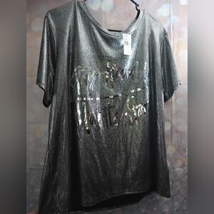 Metallic Black Women's Top